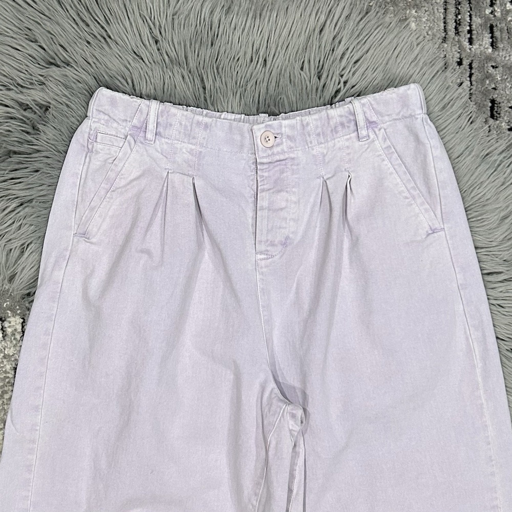 Free People Women's Wide Leg Gaucho Pants Hard Rain Cropped Purple Size 8 - Picture 6 of 9